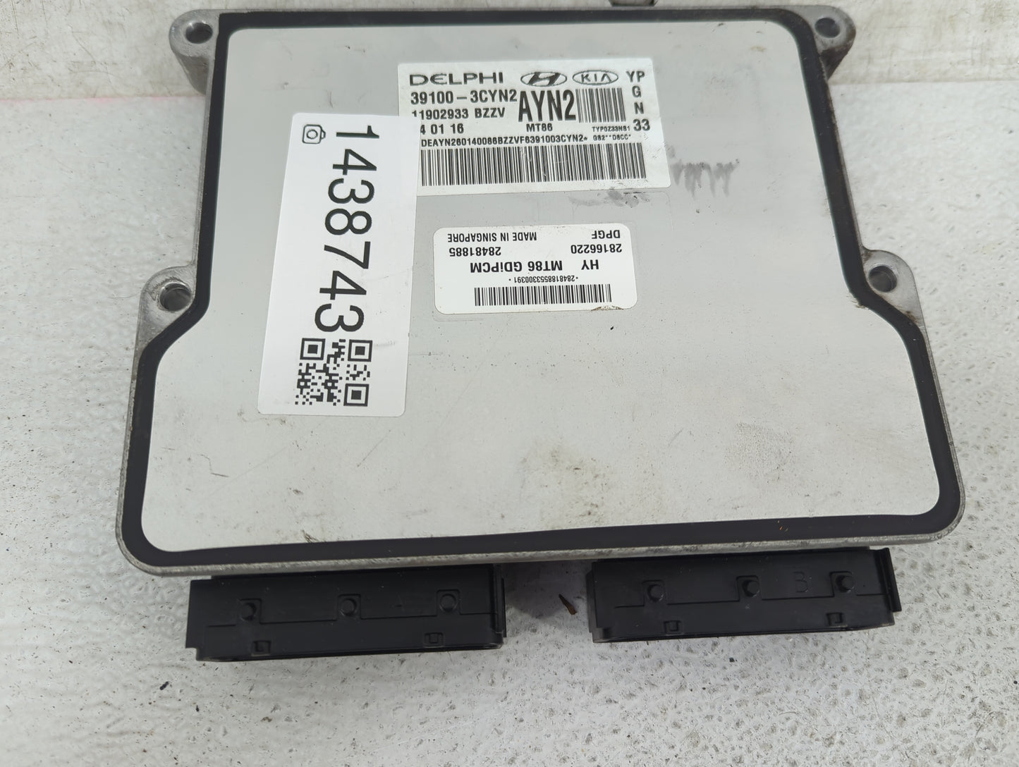 2016 Kia Sedona PCM Engine Control Computer ECU ECM PCU OEM P/N:39100-3CYN2 MT86 GDIPCM, 28166Z20, 28481885 Fits OEM Used Au