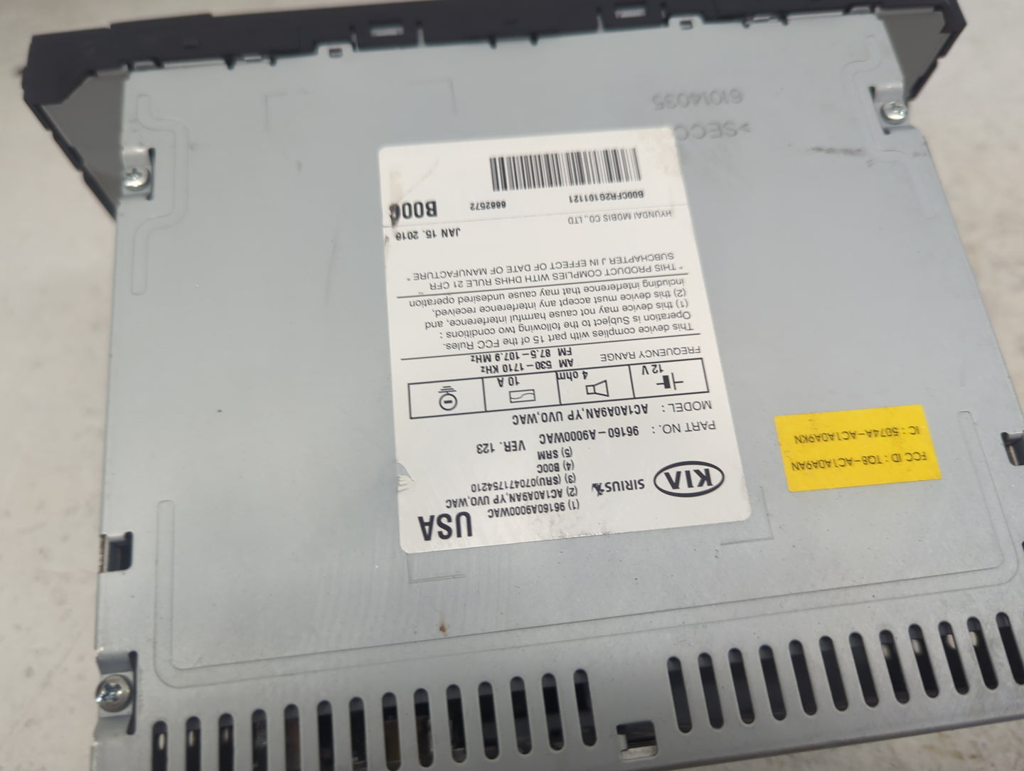 2015-2016 Kia Sedona Radio AM FM Cd Player Receiver Replacement P/N:96160-A9000WAC AC1A09AN,YP UVO,WAC Fits Fits 2015 2016 O