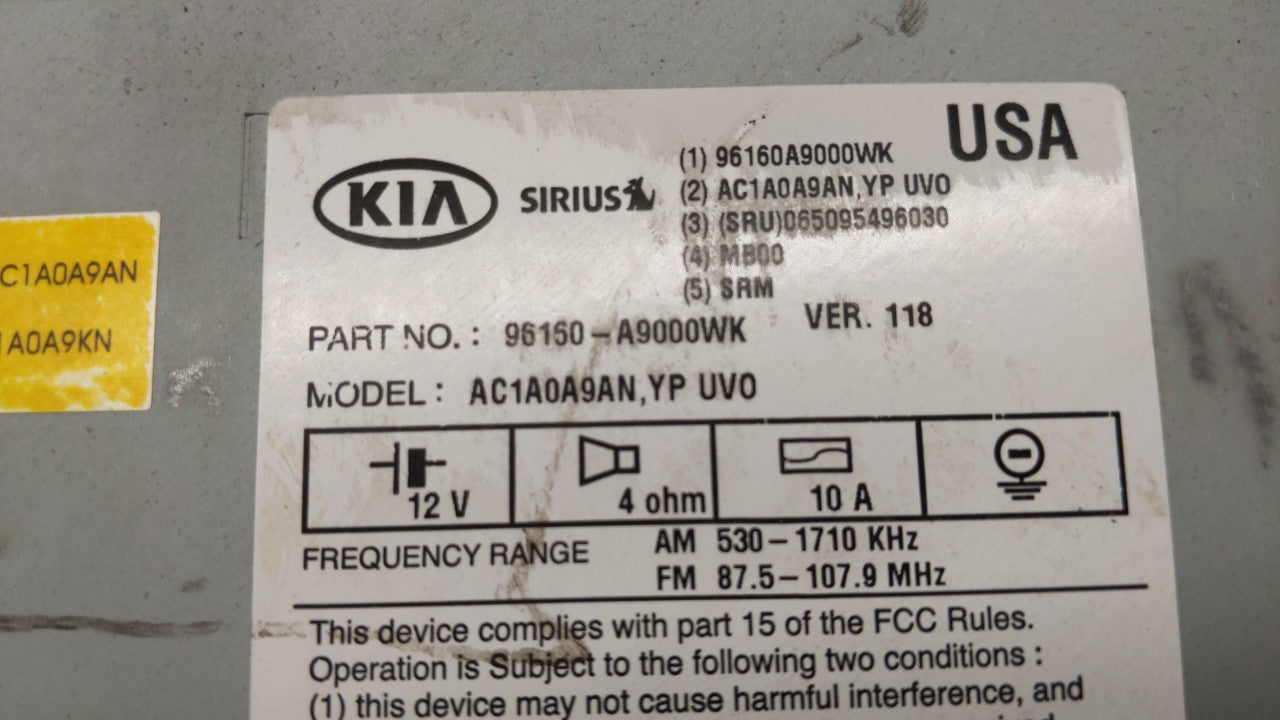 2015-2016 Kia Sedona Am Fm Cd Player Radio Receiver - Oemusedautoparts1.com