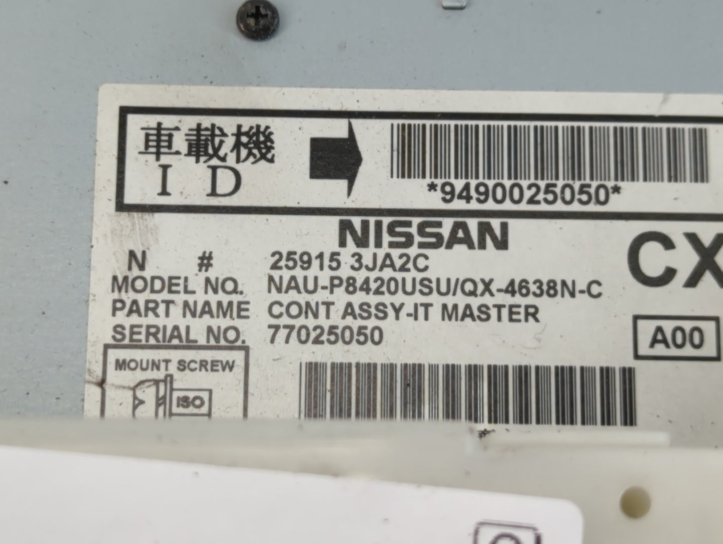 2015-2016 Kia Sedona Radio AM FM Cd Player Receiver Replacement P/N:25915 3JA2C Fits Fits 2015 2016 OEM Used Auto Parts - Oe