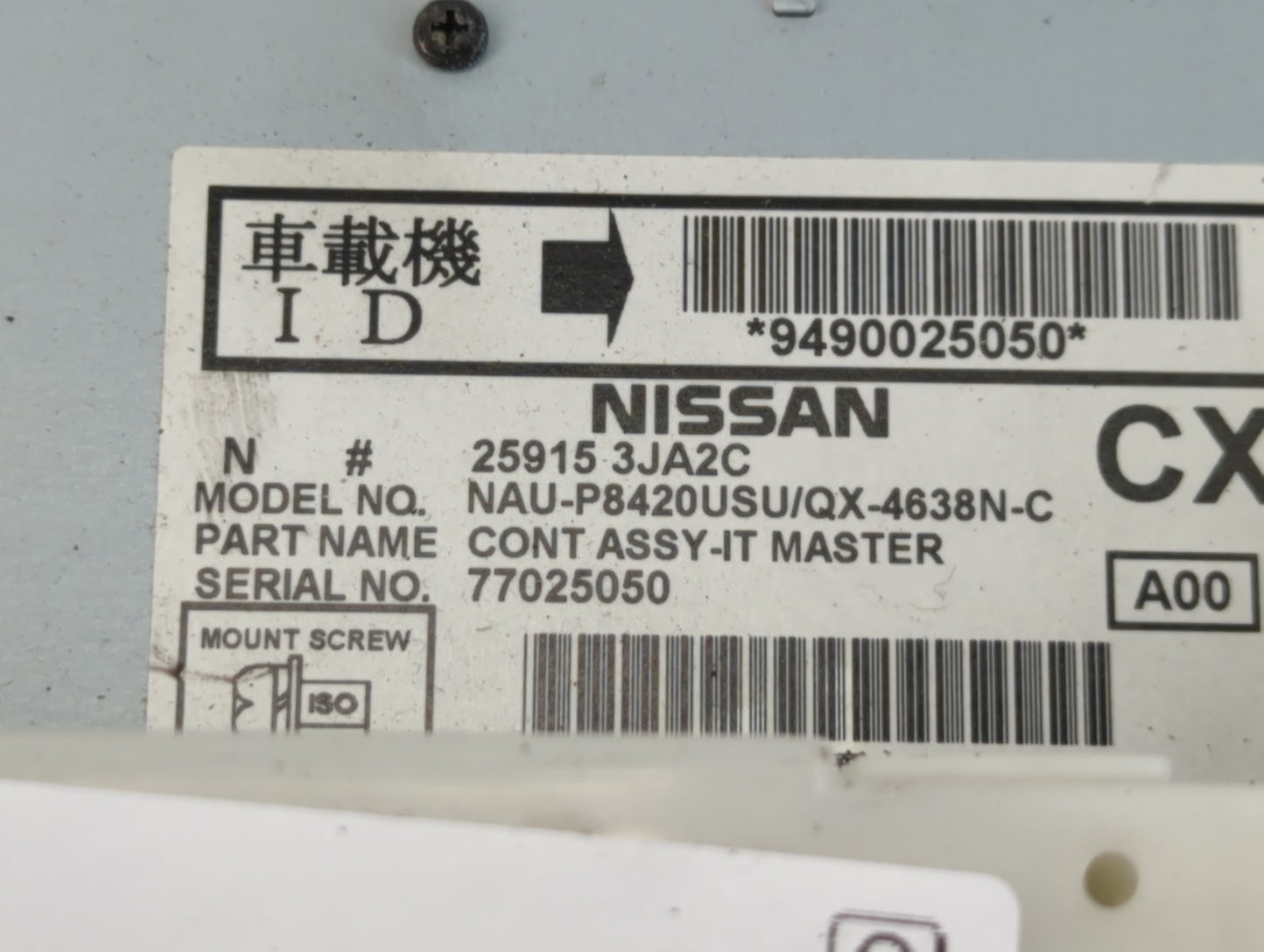 2015-2016 Kia Sedona Radio AM FM Cd Player Receiver Replacement P/N:25915 3JA2C Fits Fits 2015 2016 OEM Used Auto Parts - Oe