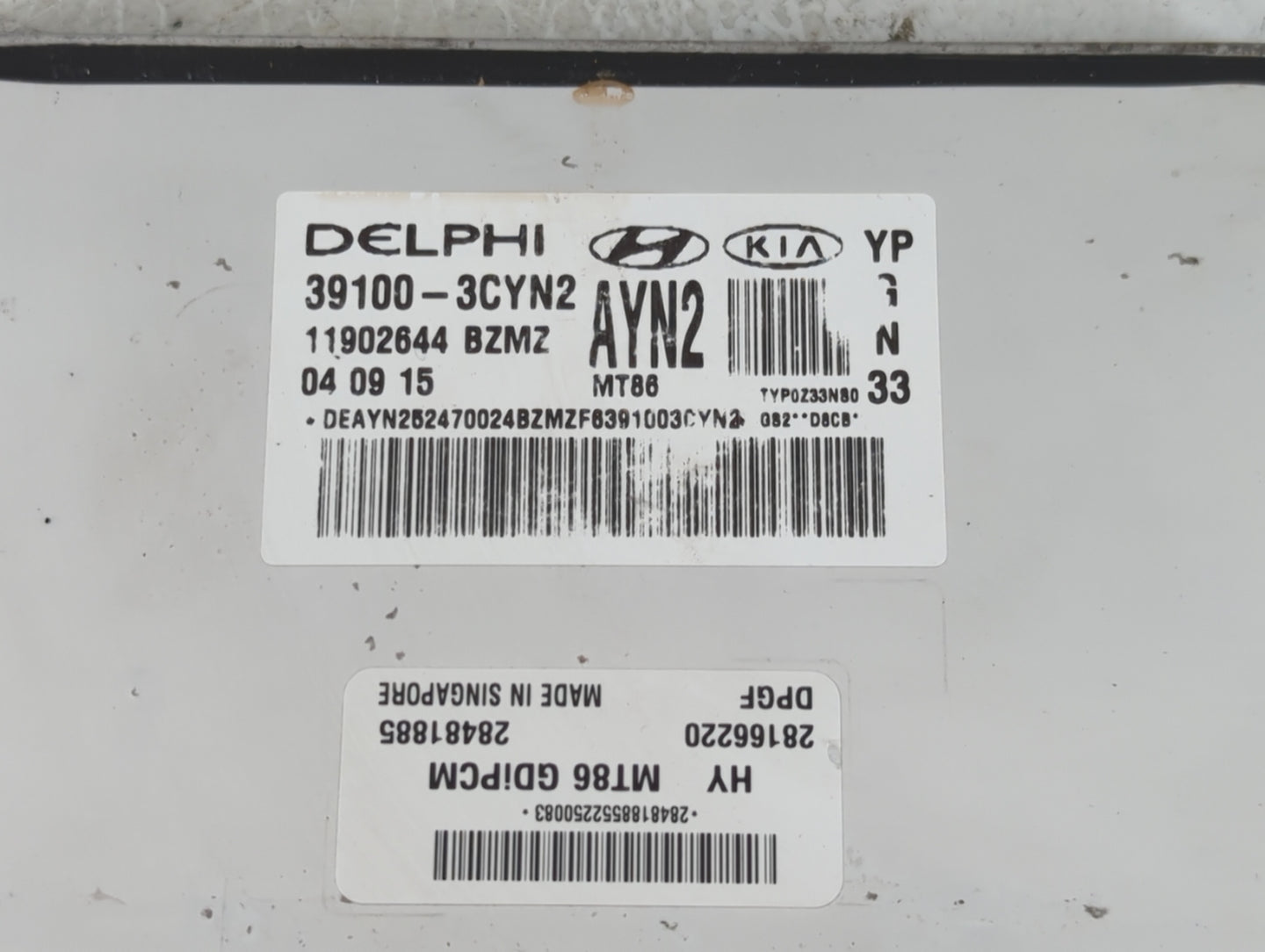 2016-2018 Kia Sedona PCM Engine Control Computer ECU ECM PCU OEM P/N:39100-3CYN2 Fits Fits 2016 2017 2018 OEM Used Auto Part