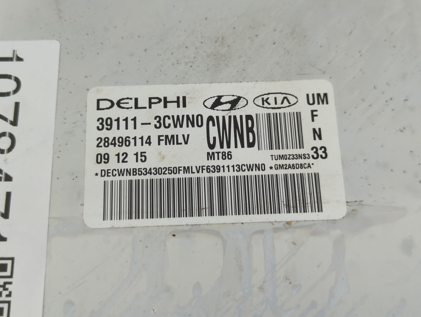 2016-2018 Kia Sorento PCM Engine Control Computer ECU ECM PCU OEM P/N:39111-3CWN0 Fits Fits 2016 2017 2018 OEM Used Auto Par
