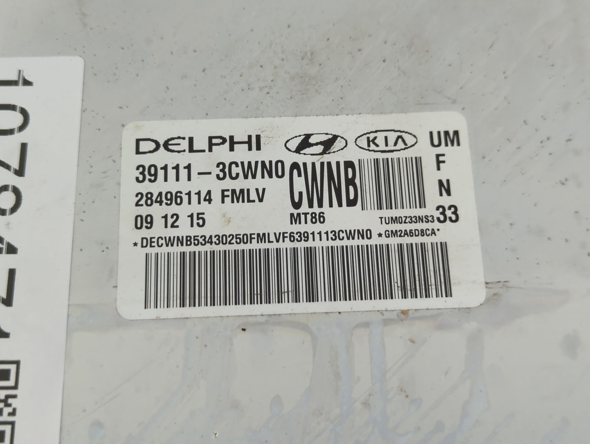 2016-2018 Kia Sorento PCM Engine Control Computer ECU ECM PCU OEM P/N:39111-3CWN0 Fits 2016 2017 2018 OEM Used Auto Parts - 