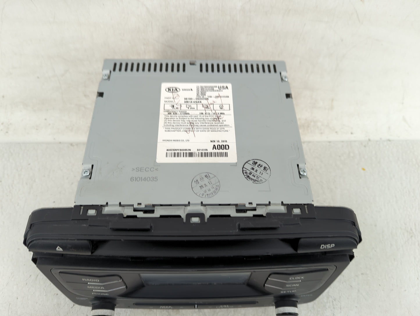2016-2018 Kia Sorento Radio AM FM Cd Player Receiver Replacement P/N:96180-C6000WK 61014035 Fits Fits 2016 2017 2018 OEM Use
