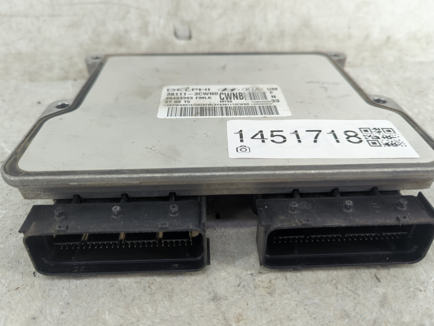 2016-2018 Kia Sorento PCM Engine Control Computer ECU ECM PCU OEM P/N:39111-3CWN0 28493393 Fits Fits 2016 2017 2018 OEM Used