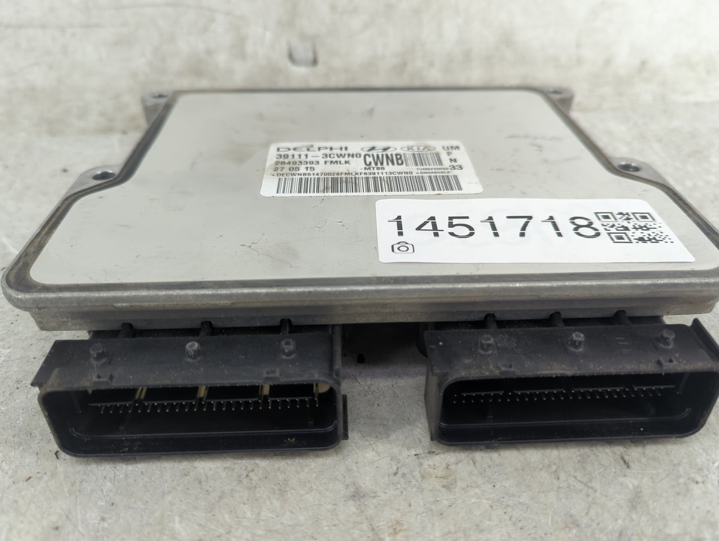 2016-2018 Kia Sorento PCM Engine Control Computer ECU ECM PCU OEM P/N:39111-3CWN0 28493393 Fits Fits 2016 2017 2018 OEM Used