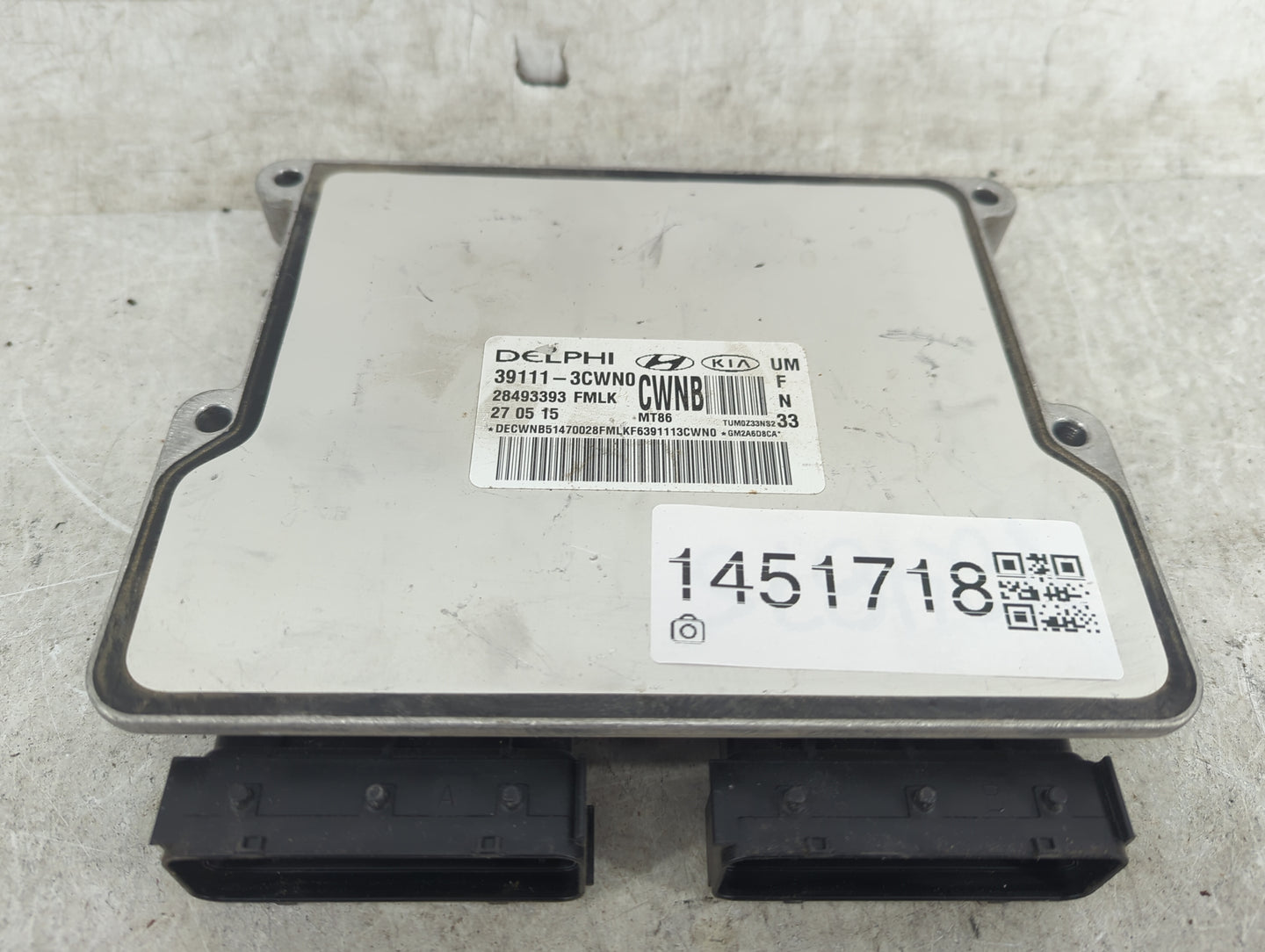 2016-2018 Kia Sorento PCM Engine Control Computer ECU ECM PCU OEM P/N:39111-3CWN0 28493393 Fits Fits 2016 2017 2018 OEM Used
