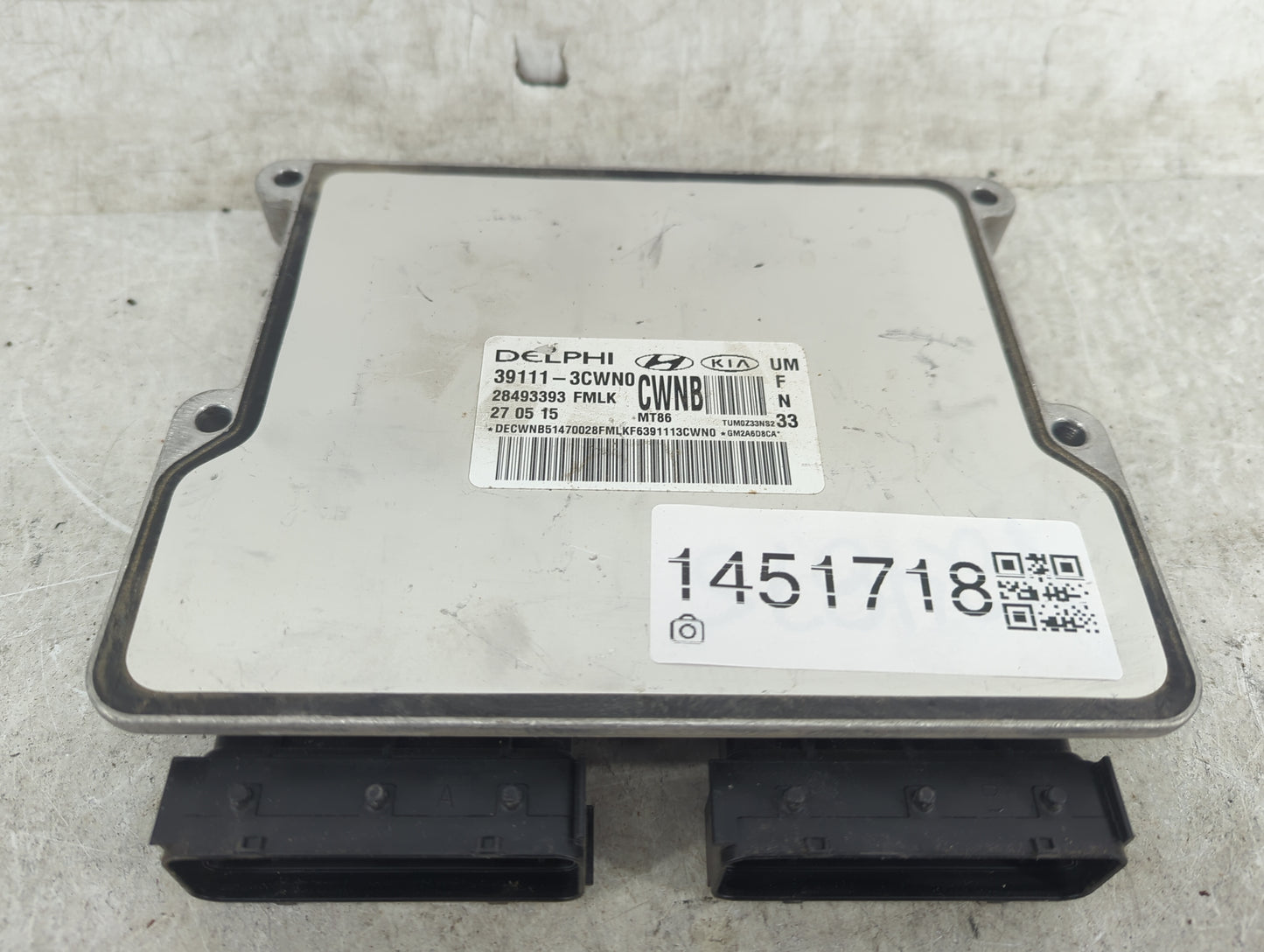 2016-2018 Kia Sorento PCM Engine Control Computer ECU ECM PCU OEM P/N:39111-3CWN0 28493393 Fits Fits 2016 2017 2018 OEM Used