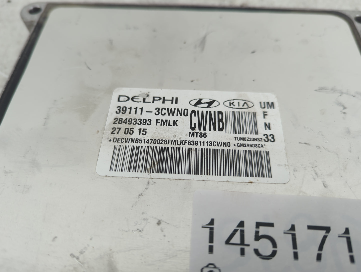 2016-2018 Kia Sorento PCM Engine Control Computer ECU ECM PCU OEM P/N:39111-3CWN0 28493393 Fits Fits 2016 2017 2018 OEM Used