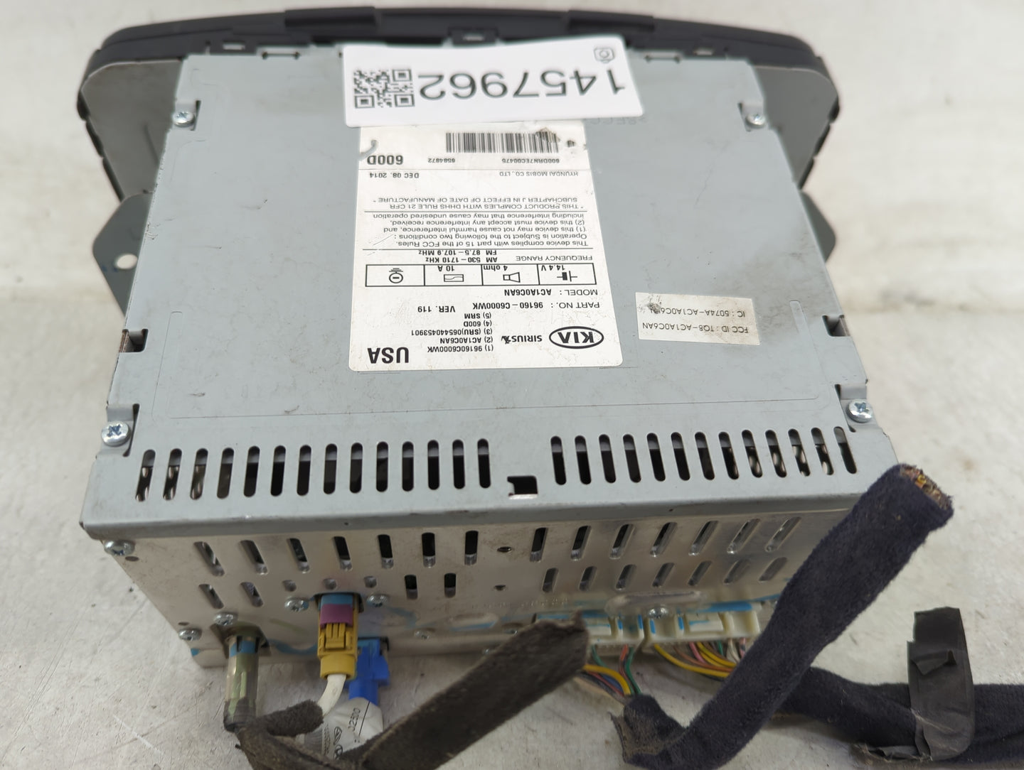 2016-2018 Kia Sorento Radio AM FM Cd Player Receiver Replacement P/N:96160-C6000WK AC1A0C6AN Fits Fits 2016 2017 2018 OEM Us