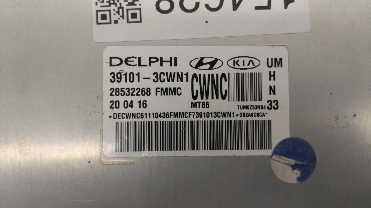 2016-2017 Kia Sorento PCM Engine Control Computer ECU ECM PCU OEM P/N:39101-3CWN0 39101-3CWN1 Fits Fits 2016 2017 OEM Used A
