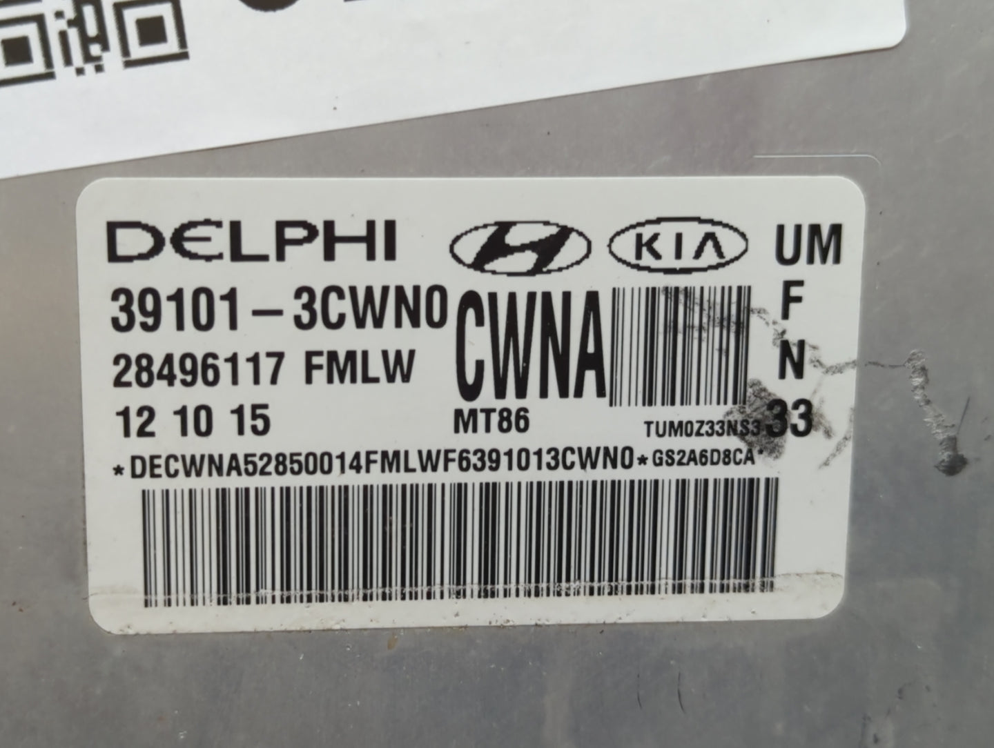 2016-2017 Kia Sorento PCM Engine Control Computer ECU ECM PCU OEM P/N:39101-3CWN0 39101-3CWN1 Fits Fits 2016 2017 OEM Used A