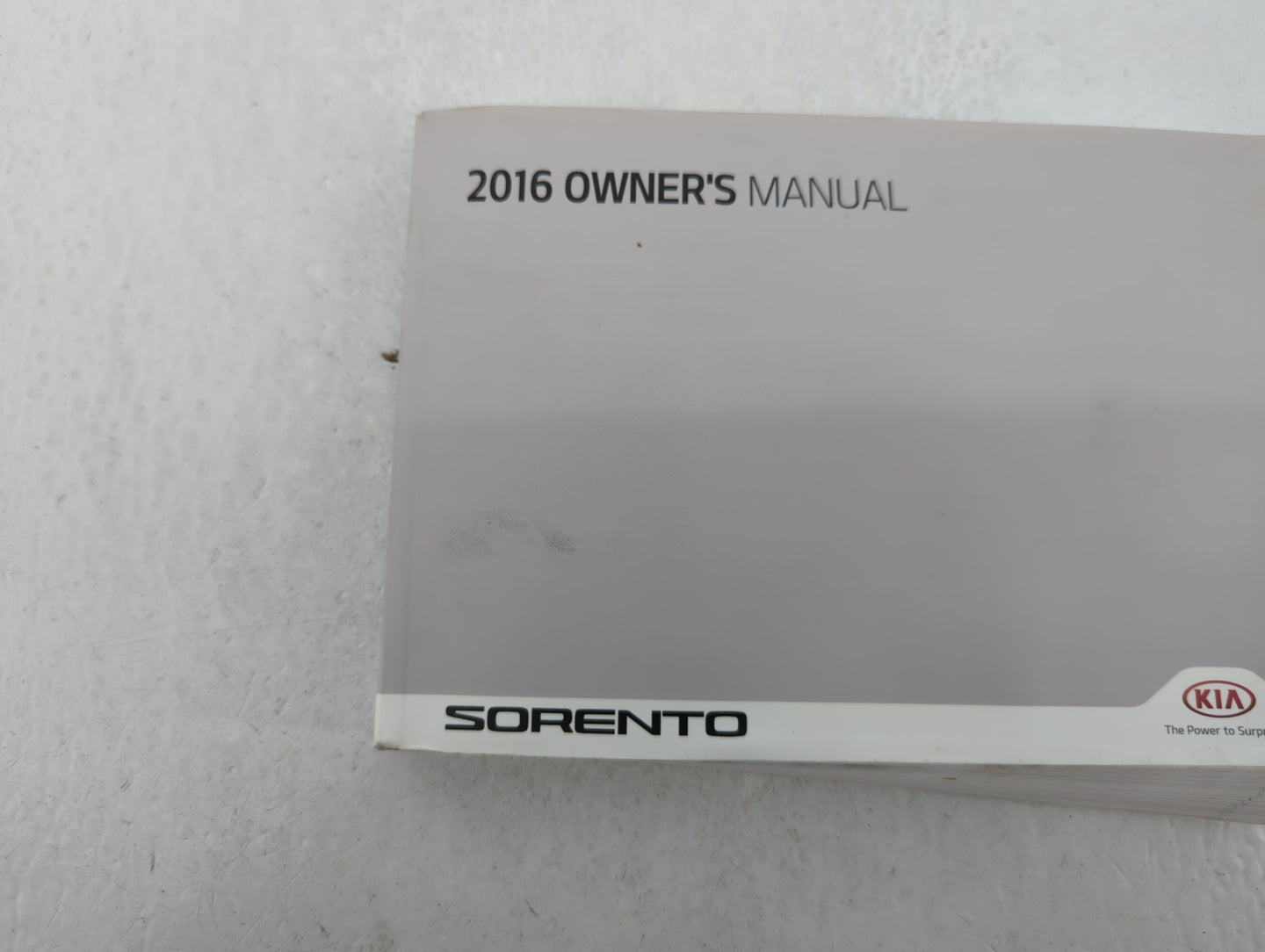 2016 Kia Sorento Owners Manual Book Guide OEM Used Auto Parts - Oemusedautoparts1.com