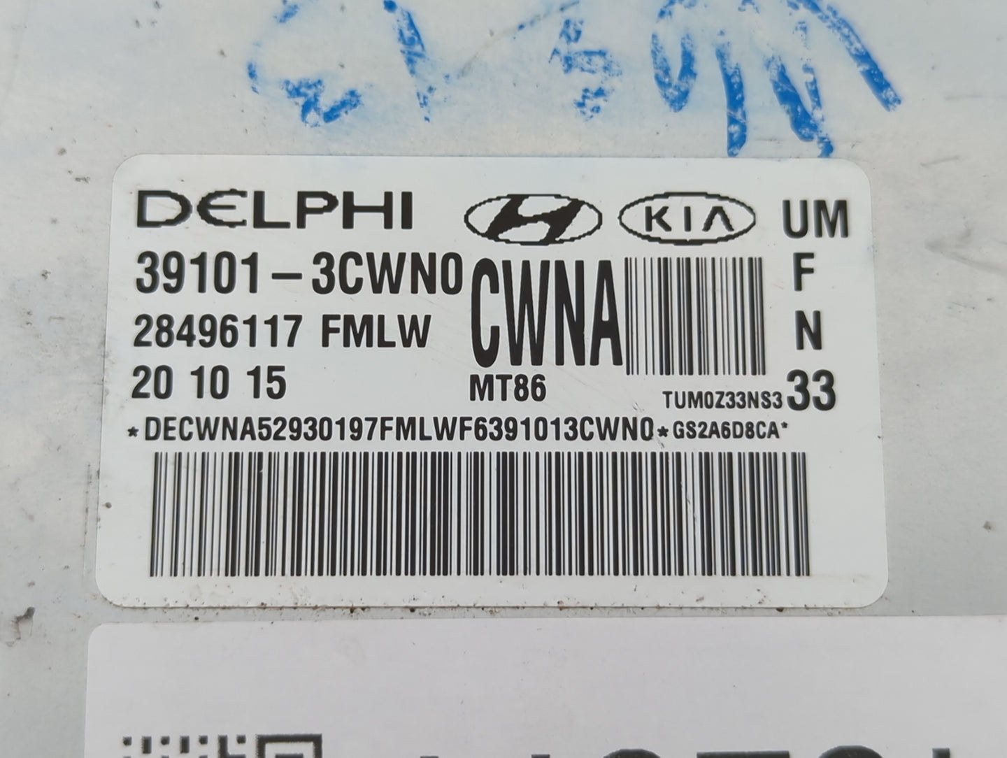 2016-2017 Kia Sorento PCM Engine Control Computer ECU ECM PCU OEM P/N:39101-3CWN0 39111-3CWN0, 39111-3CWN1 Fits Fits 2016 20