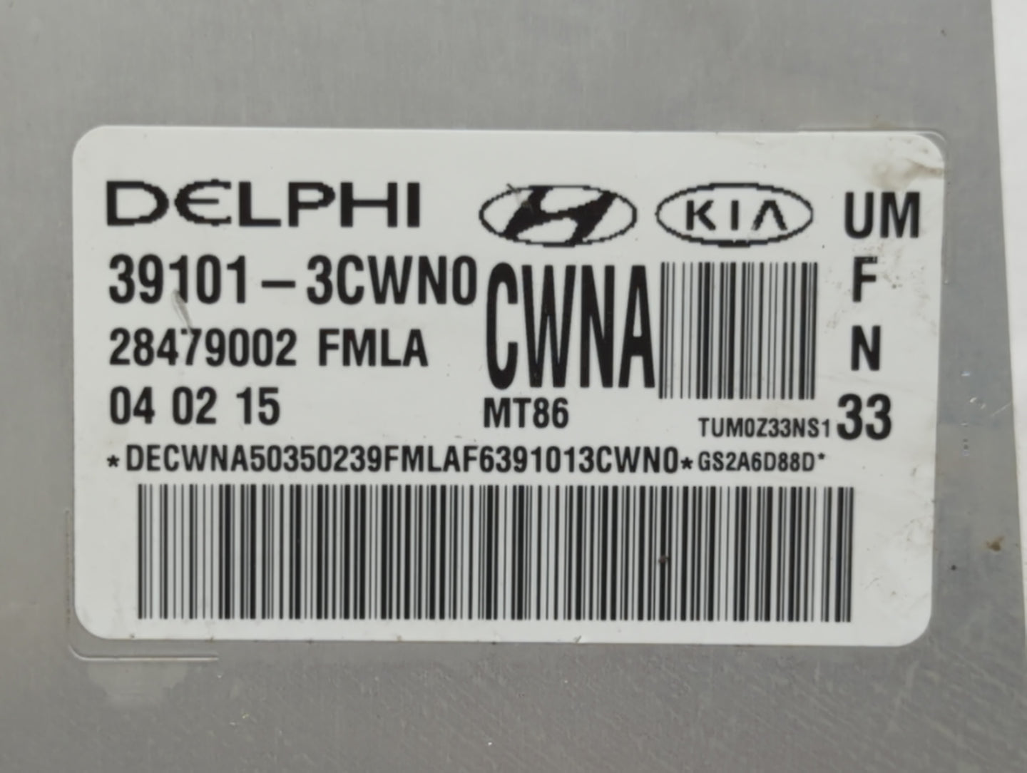2016-2017 Kia Sorento PCM Engine Control Computer ECU ECM PCU OEM P/N:28479002 39101-3CWN0 Fits Fits 2016 2017 OEM Used Auto