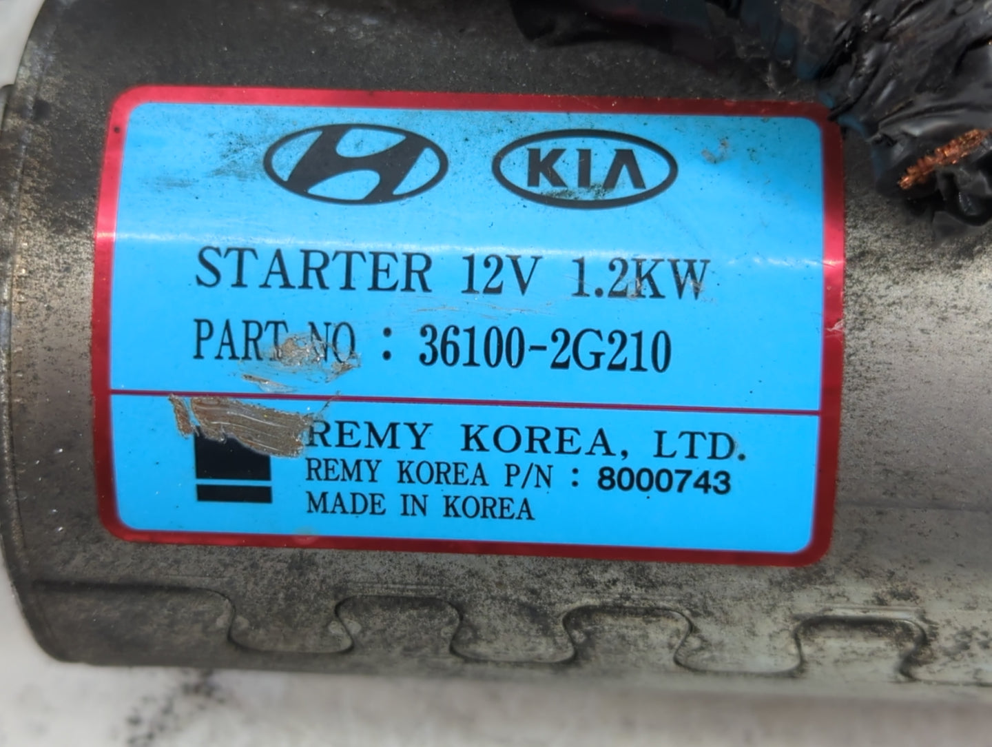 2016-2020 Kia Sorento Car Starter Motor Solenoid OEM P/N:36100-2G210 Fits Fits 2015 2016 2017 2018 2019 2020 OEM Used Auto P