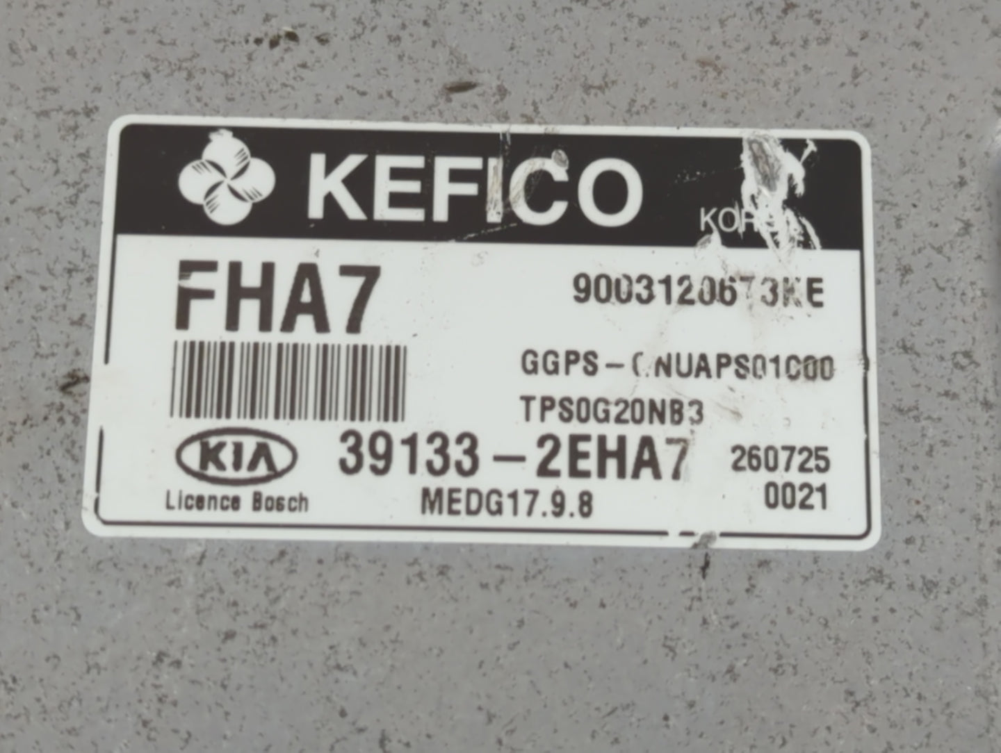 2016 Kia Soul PCM Engine Control Computer ECU ECM PCU OEM P/N:39133-2EHA7 Fits OEM Used Auto Parts - Oemusedautoparts1.com