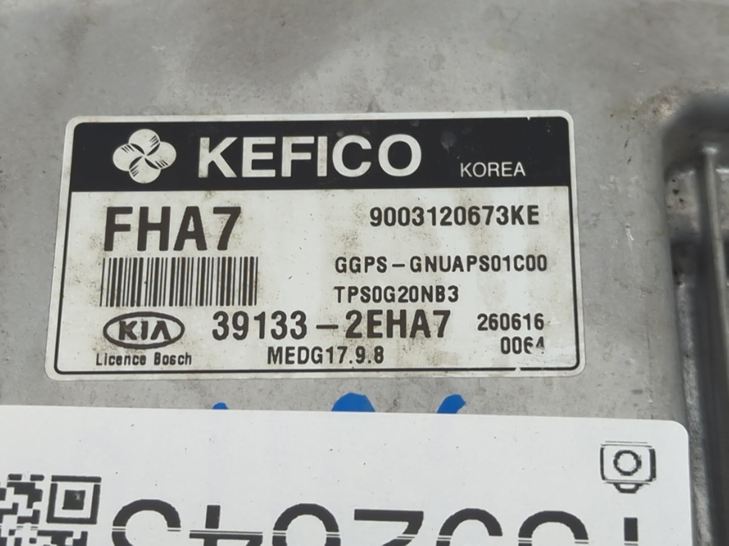2016 Kia Soul PCM Engine Control Computer ECU ECM PCU OEM P/N:39133-2EHA7 Fits OEM Used Auto Parts - Oemusedautoparts1.com