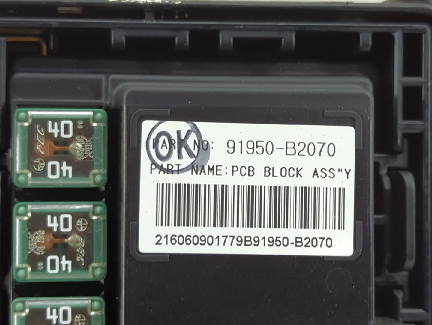 2016 Kia Soul Fusebox Fuse Box Panel Relay Module P/N:91950-B2070 Fits OEM Used Auto Parts - Oemusedautoparts1.com