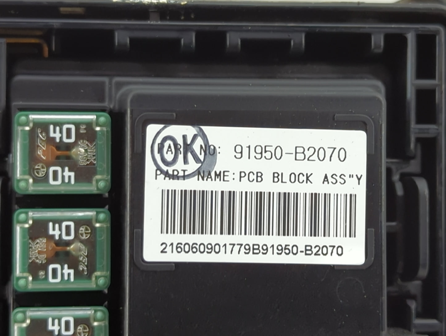 2016 Kia Soul Fusebox Fuse Box Panel Relay Module P/N:91950-B2070 Fits OEM Used Auto Parts - Oemusedautoparts1.com