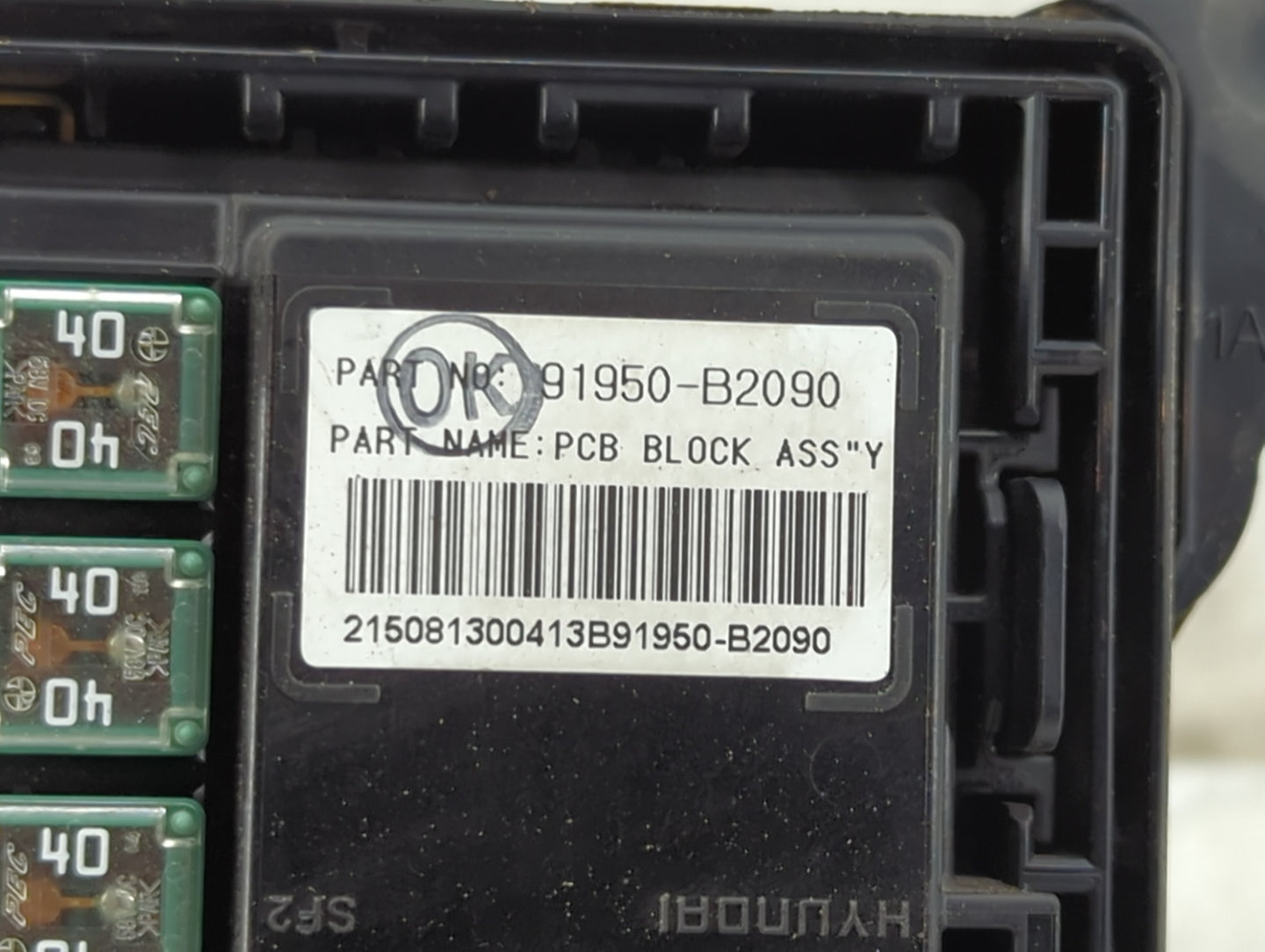 2016 Kia Soul Fusebox Fuse Box Panel Relay Module P/N:91950-B2090 Fits OEM Used Auto Parts - Oemusedautoparts1.com