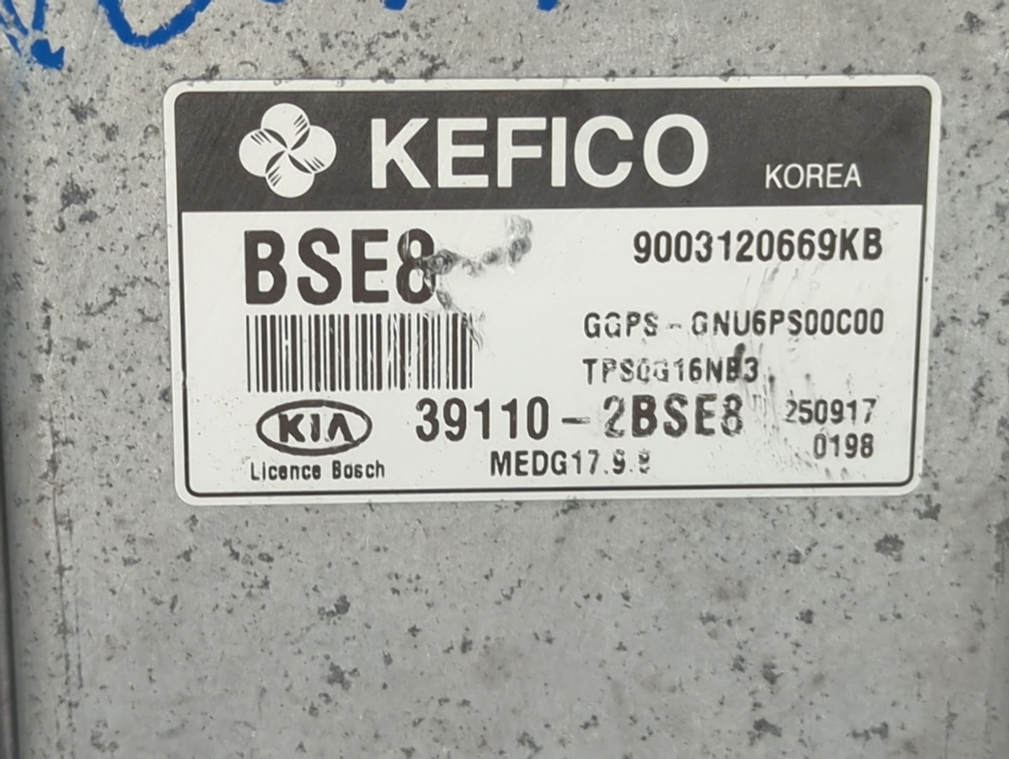 2016 Kia Soul PCM Engine Control Computer ECU ECM PCU OEM P/N:39110-2BSE8 Fits OEM Used Auto Parts - Oemusedautoparts1.com