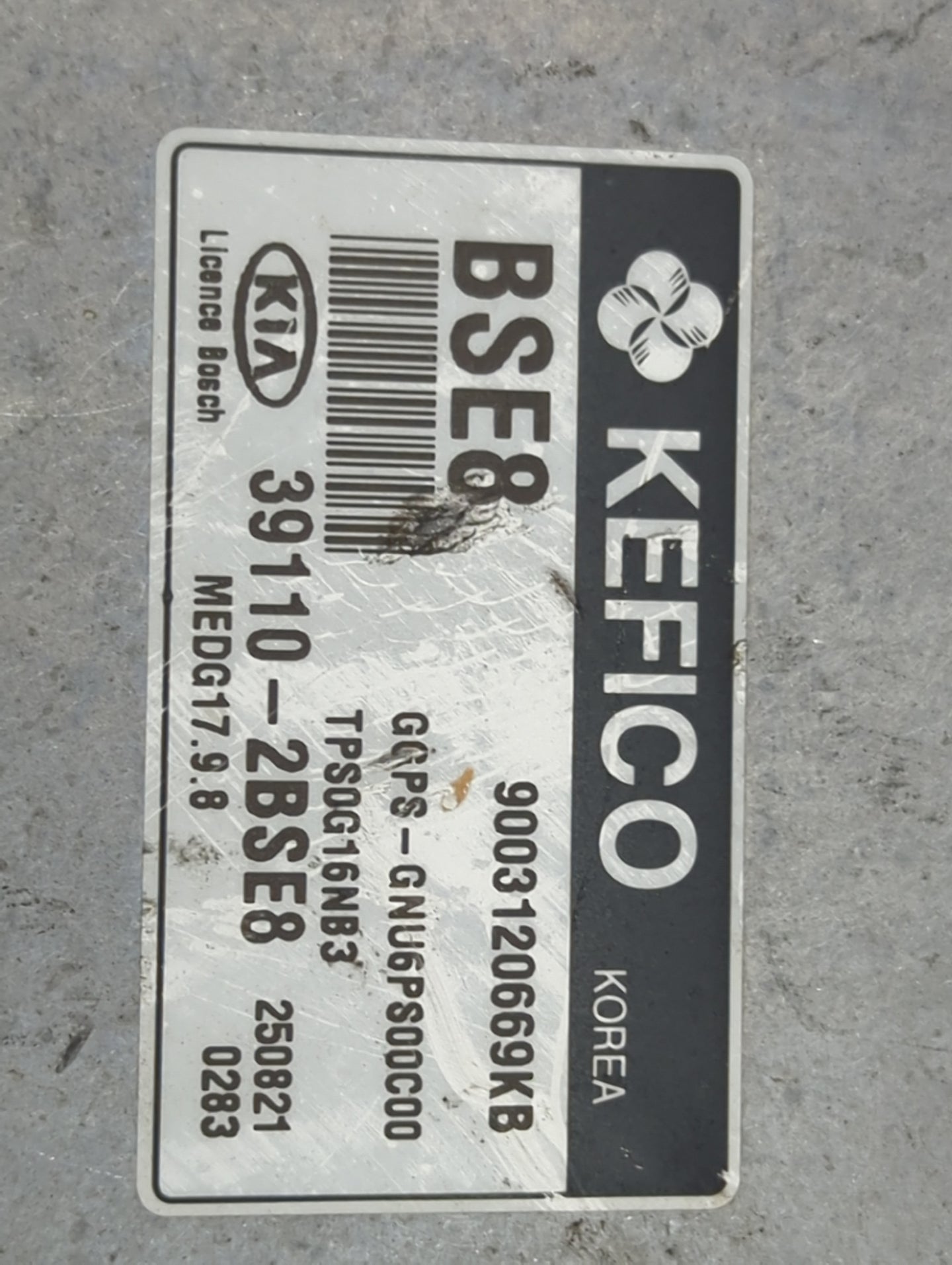 2016 Kia Soul PCM Engine Control Computer ECU ECM PCU OEM P/N:39110-2BSE8 9003120669KB, GQPS-GNU6PS00C00, TPS0G16NB3 Fits OE
