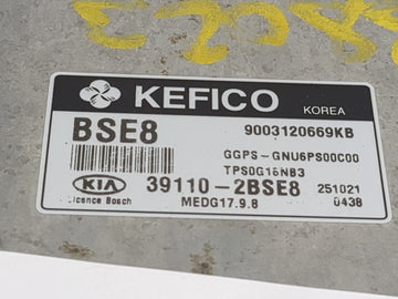 2016 Kia Soul PCM Engine Control Computer ECU ECM PCU OEM P/N:39110-2BSE8 9003120669KB, MEDG17.9.8 OEM Used Auto Parts