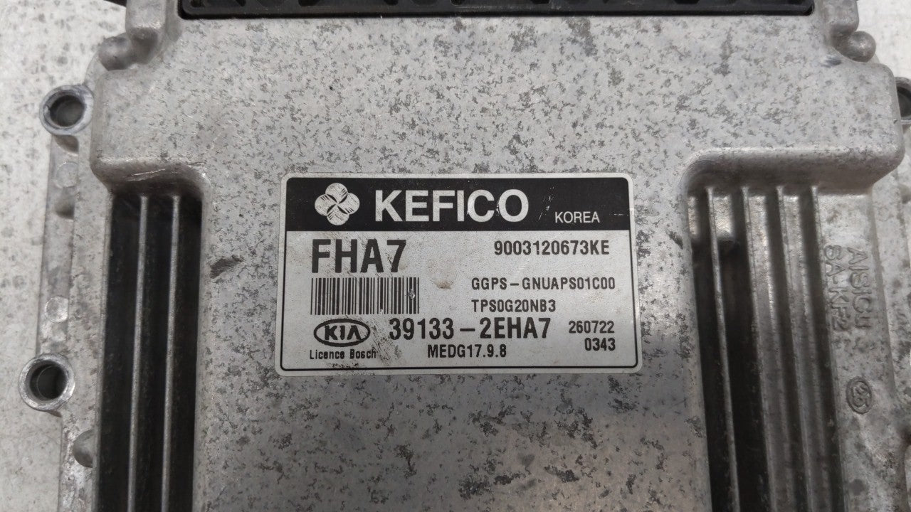 2016 Kia Soul PCM Engine Control Computer ECU ECM PCU OEM P/N:39133-2EHA7 Fits OEM Used Auto Parts - Oemusedautoparts1.com