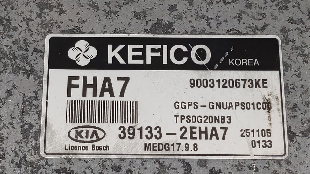 2016 Kia Soul PCM Engine Control Computer ECU ECM PCU OEM P/N:39133-2EHA7 Fits OEM Used Auto Parts - Oemusedautoparts1.com