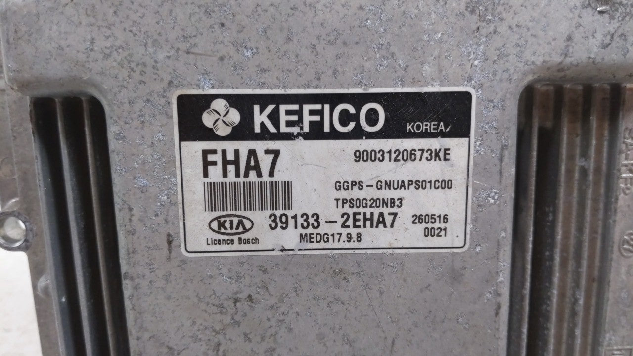 2016 Kia Soul PCM Engine Control Computer ECU ECM PCU OEM P/N:39133-2EHA7 Fits OEM Used Auto Parts - Oemusedautoparts1.com