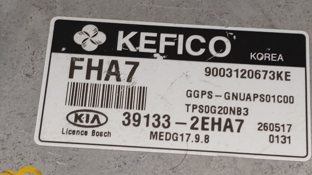 2016 Kia Soul PCM Engine Control Computer ECU ECM PCU OEM P/N:39131-2EHA7 39133-2EHA7 Fits OEM Used Auto Parts - Oemusedauto