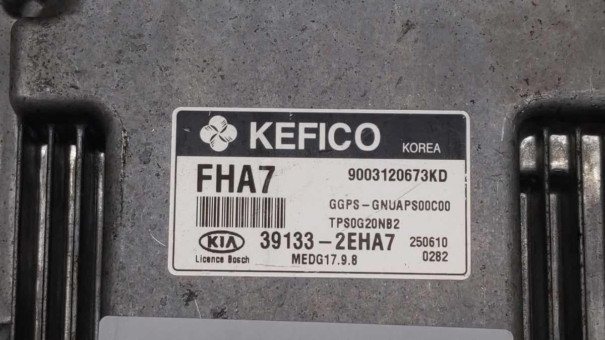 2016 Kia Soul PCM Engine Control Computer ECU ECM PCU OEM P/N:39133-2EHA7 OEM Used Auto Parts - Oemusedautoparts1.com