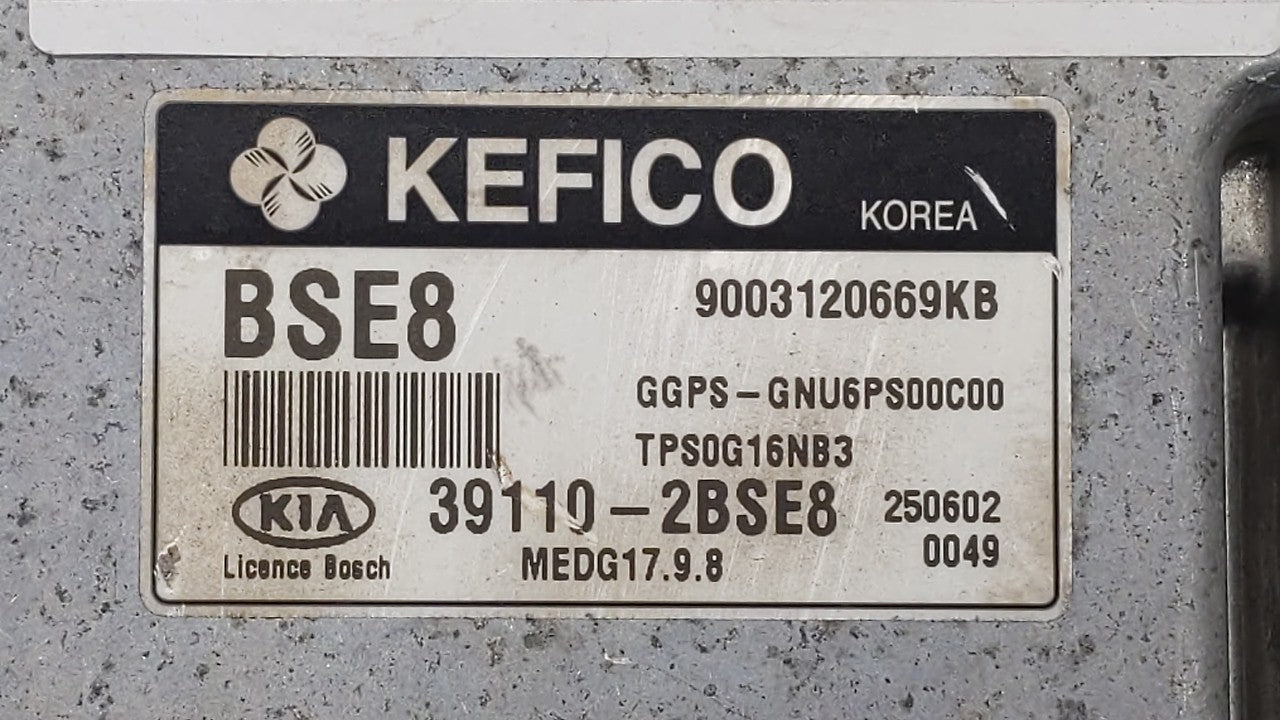 2016 Kia Soul PCM Engine Control Computer ECU ECM PCU OEM P/N:39110-2BSG3 39110-2BSE8 Fits OEM Used Auto Parts - Oemusedauto