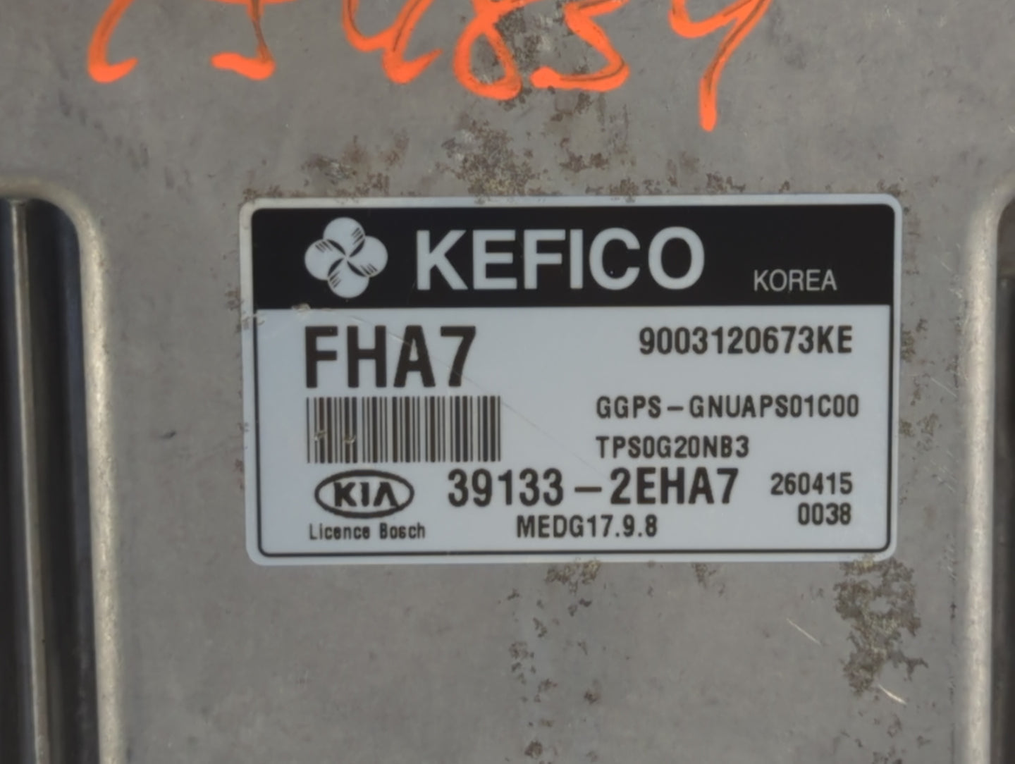 2016 Kia Soul PCM Engine Control Computer ECU ECM PCU OEM P/N:39133-2EHA7 Fits OEM Used Auto Parts - Oemusedautoparts1.com