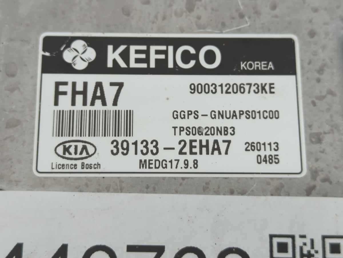 2016 Kia Soul PCM Engine Control Computer ECU ECM PCU OEM P/N:39133-2EHA7 OEM Used Auto Parts - Oemusedautoparts1.com