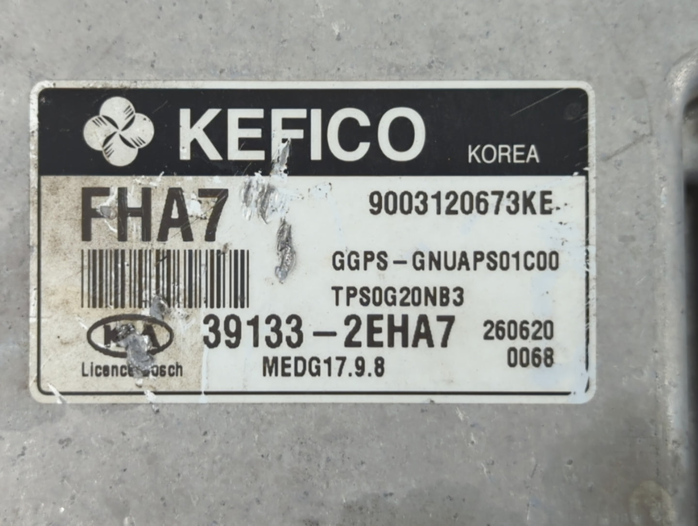 2016 Kia Soul PCM Engine Control Computer ECU ECM PCU OEM P/N:39133-2EHA7 Fits OEM Used Auto Parts - Oemusedautoparts1.com