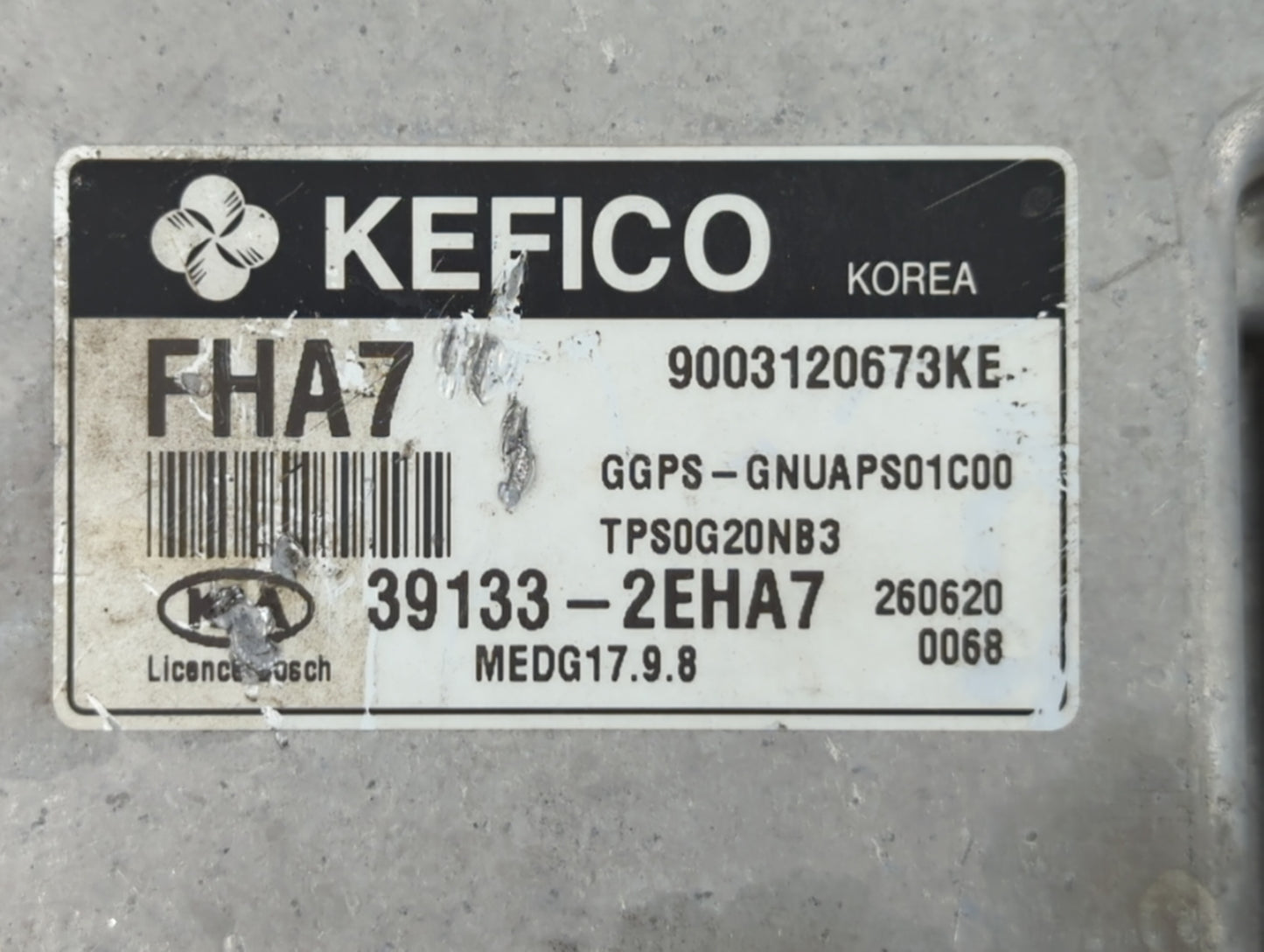 2016 Kia Soul PCM Engine Control Computer ECU ECM PCU OEM P/N:39133-2EHA7 Fits OEM Used Auto Parts - Oemusedautoparts1.com