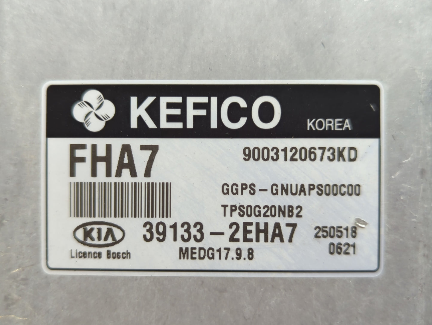 2016 Kia Soul PCM Engine Control Computer ECU ECM PCU OEM P/N:39133-2EHA7 Fits OEM Used Auto Parts - Oemusedautoparts1.com