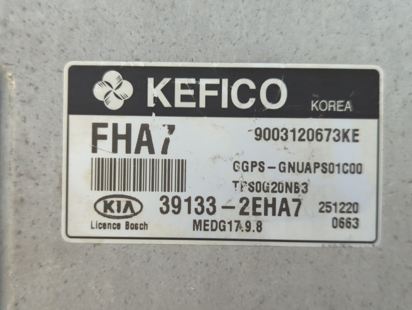 2016 Kia Soul PCM Engine Control Computer ECU ECM PCU OEM P/N:39133-2EHA7 Fits OEM Used Auto Parts - Oemusedautoparts1.com