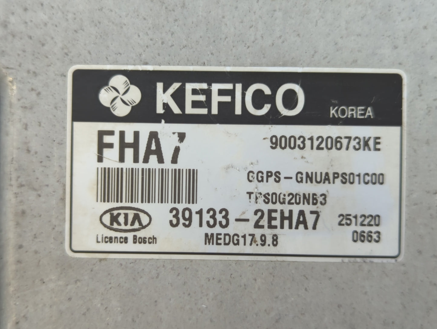 2016 Kia Soul PCM Engine Control Computer ECU ECM PCU OEM P/N:39133-2EHA7 Fits OEM Used Auto Parts - Oemusedautoparts1.com