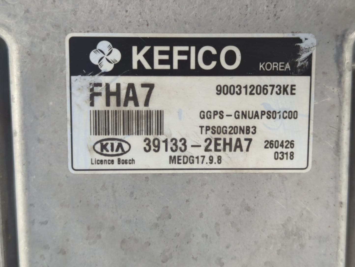 2016 Kia Soul PCM Engine Control Computer ECU ECM PCU OEM P/N:39133-2EHA8 39131-2EHA7 Fits OEM Used Auto Parts - Oemusedauto