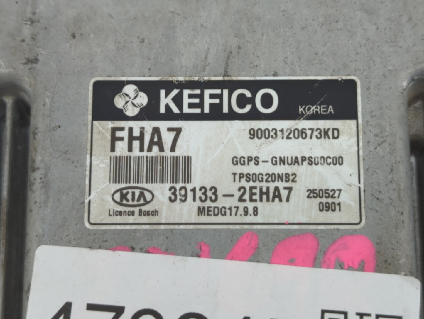 2016 Kia Soul PCM Engine Control Computer ECU ECM PCU OEM P/N:39133-2EHA7 Fits OEM Used Auto Parts - Oemusedautoparts1.com