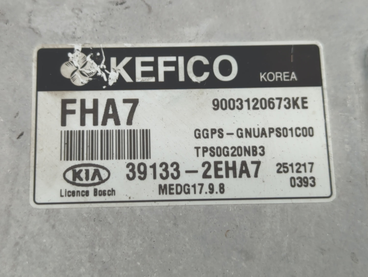 2016 Kia Soul PCM Engine Control Computer ECU ECM PCU OEM P/N:39133-2EHA7 Fits OEM Used Auto Parts - Oemusedautoparts1.com