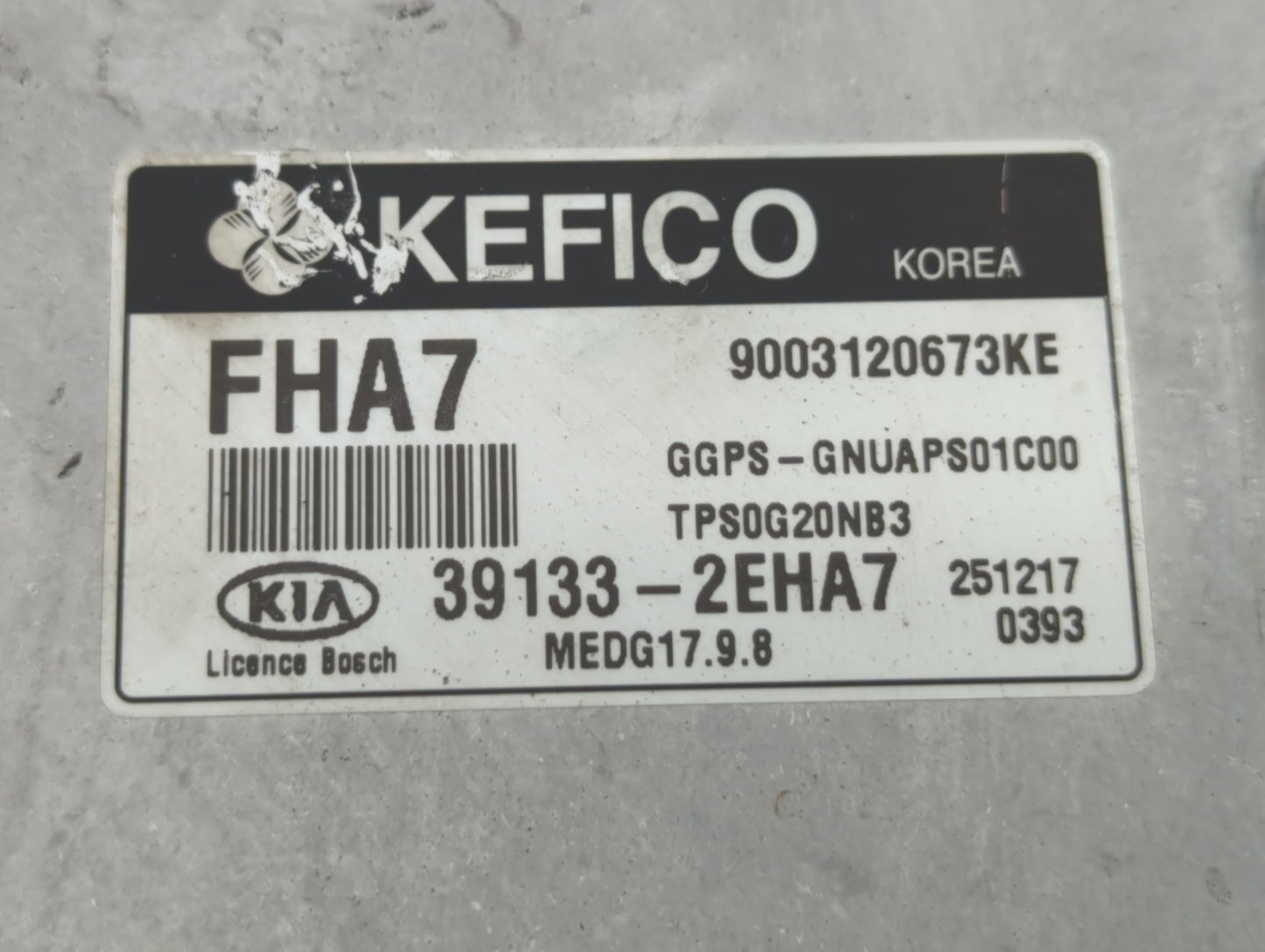 2016 Kia Soul PCM Engine Control Computer ECU ECM PCU OEM P/N:39133-2EHA7 Fits OEM Used Auto Parts - Oemusedautoparts1.com