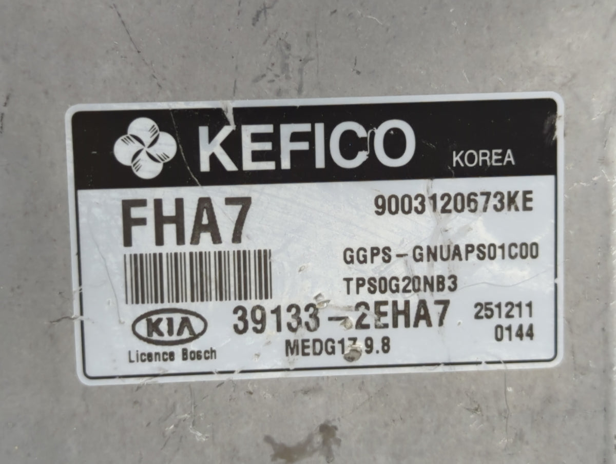 2016 Kia Soul PCM Engine Control Computer ECU ECM PCU OEM P/N:39133-2EHA7 OEM Used Auto Parts - Oemusedautoparts1.com