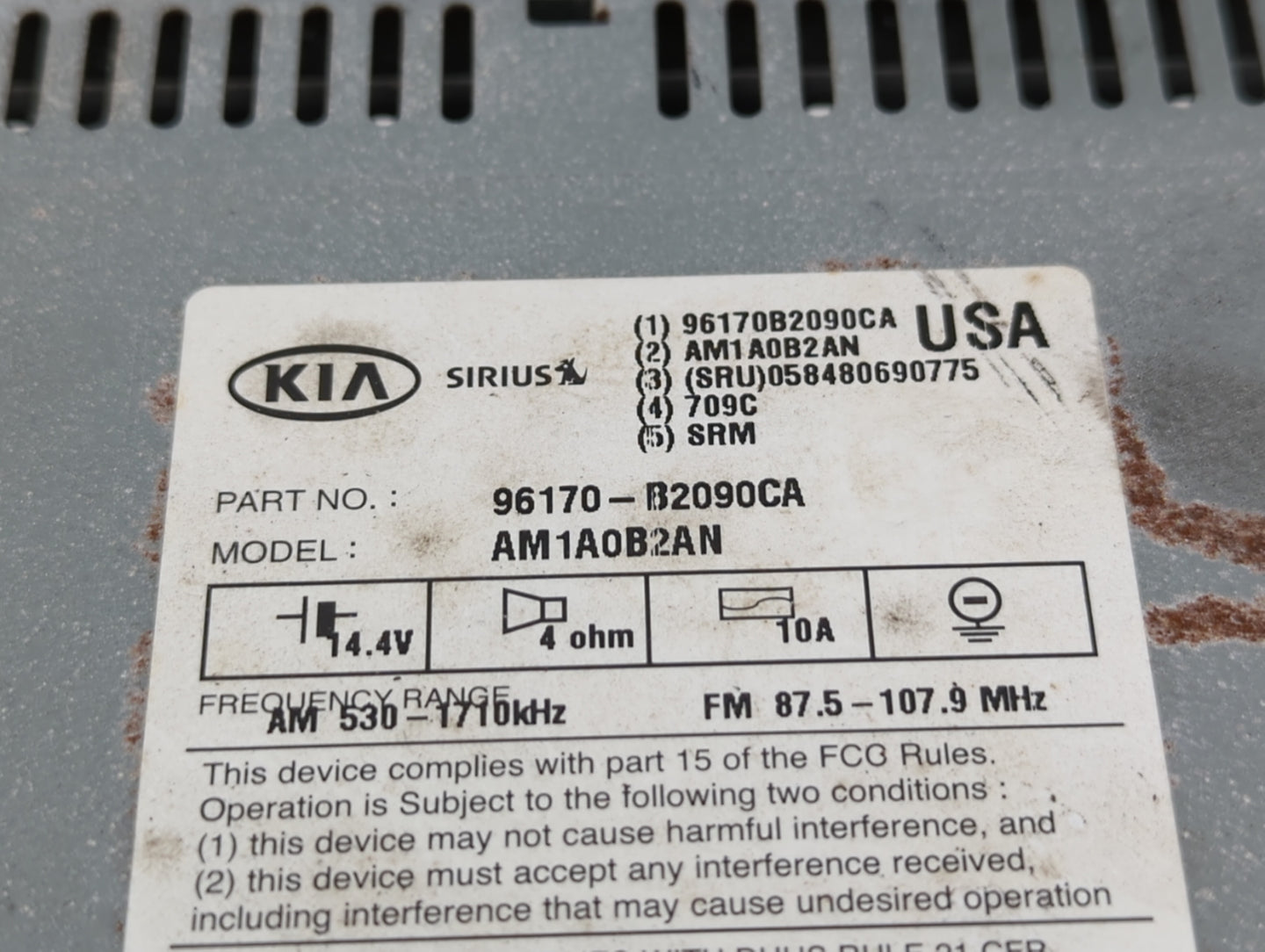 2014-2016 Kia Soul Am Fm Cd Player Radio Receiver - Oemusedautoparts1.com