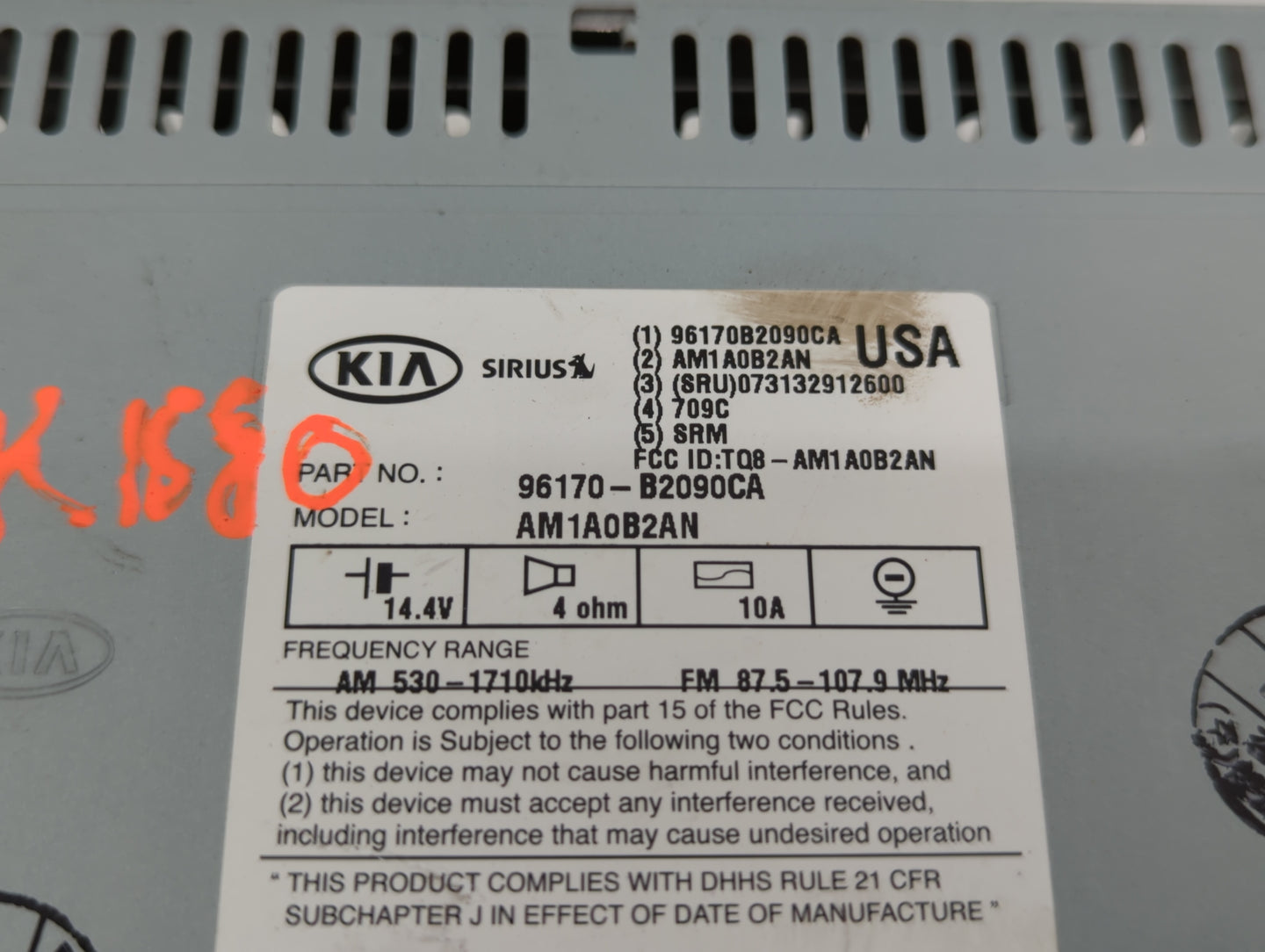 2014-2016 Kia Soul Am Fm Cd Player Radio Receiver - Oemusedautoparts1.com