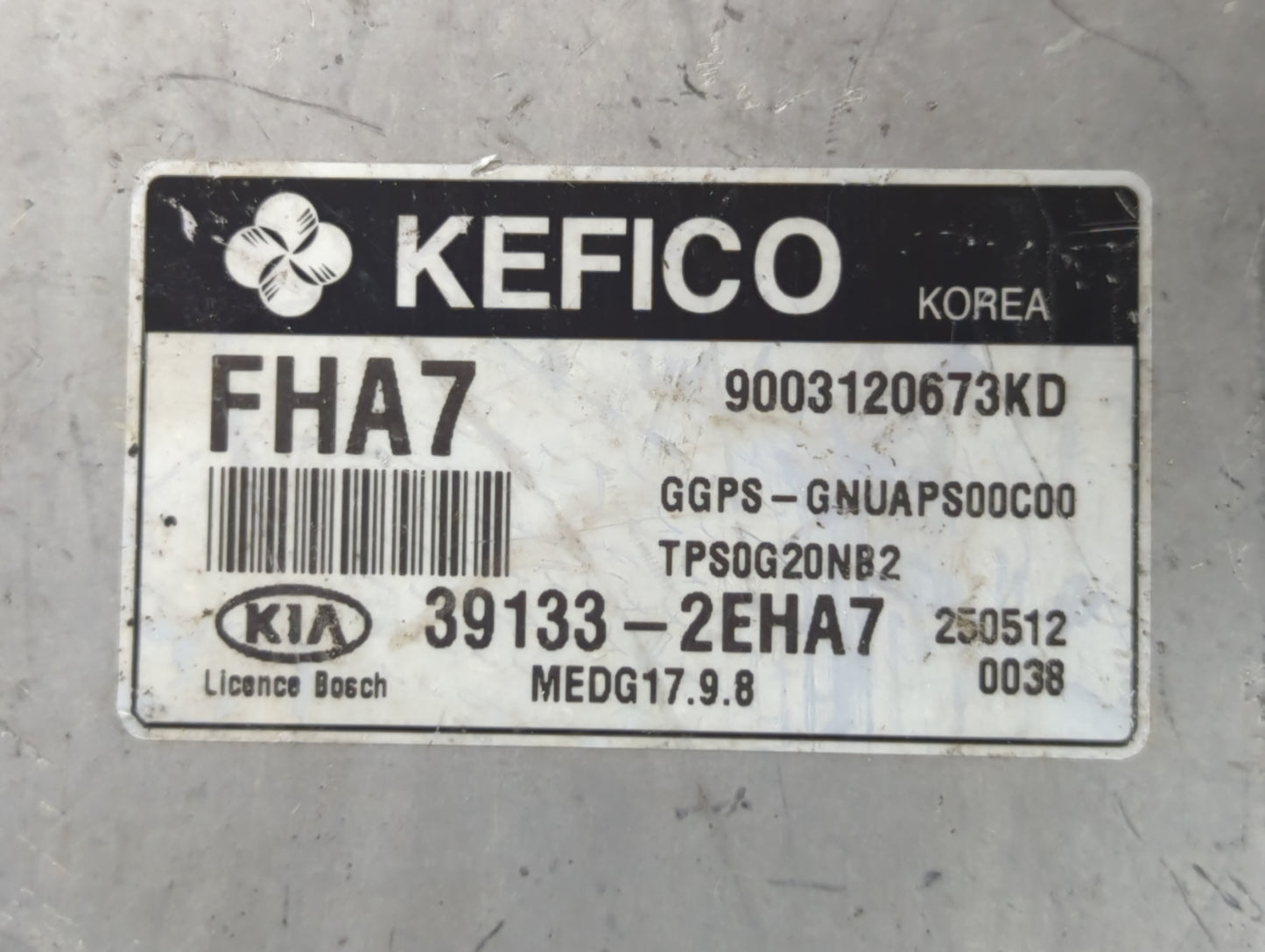 2016 Kia Soul PCM Engine Control Computer ECU ECM PCU OEM P/N:39133-2EHA7 Fits OEM Used Auto Parts - Oemusedautoparts1.com